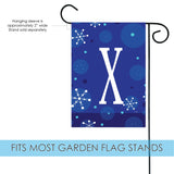 Winter Snowflakes Monogram X Flag image 3