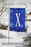 Winter Snowflakes Monogram X Flag image 7