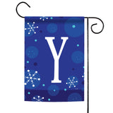 Winter Snowflakes Monogram Y Flag image 1