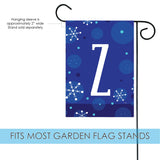 Winter Snowflakes Monogram Z Flag image 3