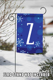 Winter Snowflakes Monogram Z Flag image 7