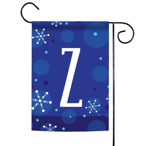 Winter Snowflakes Monogram Z Flag image 1