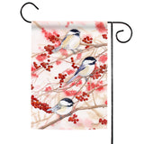 Chickadees and Berries Flag image 1