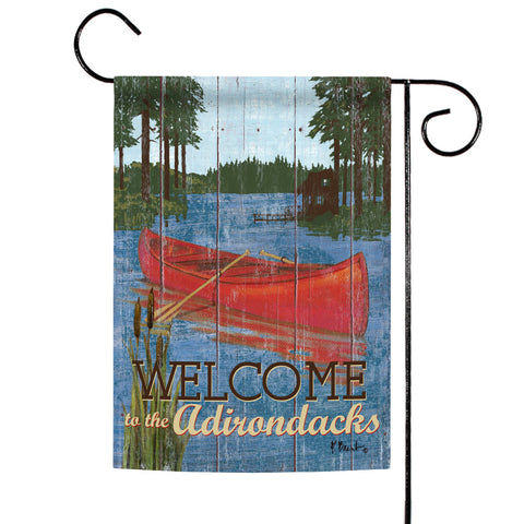 Rustic Lake Life-Welcome to the Adirondacks Flag image 1