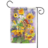 Birdhouse & Sunflowers Flag image 1