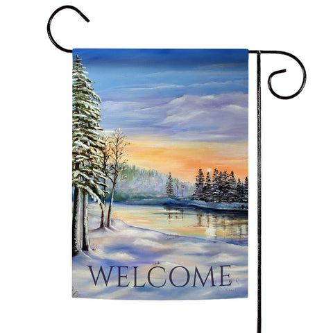 Winter River Welcome Flag image 1