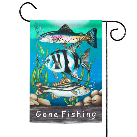 Toland Home Garden 1012108 40 x 28 in. Gone Fishing House Flag