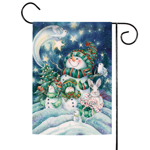 Snowman Family Christmas Flag image 1