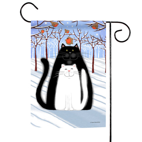 Snow Cats and Birds Flag image 1