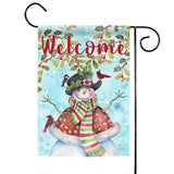 Holly Snowman Welcome Flag image 1