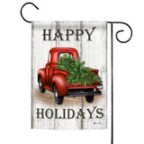 Red Truck Holidays Flag image 1