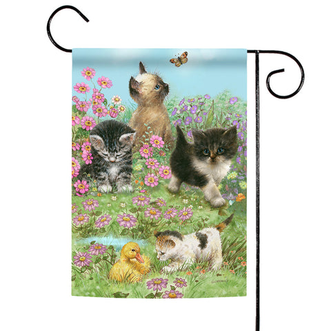 Flowers and Kittens Flag image 1