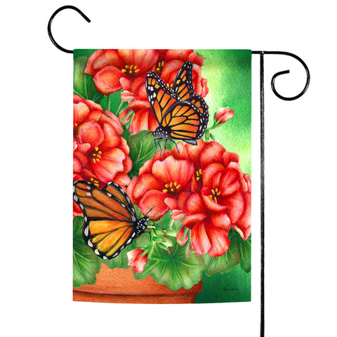 Geraniums and Butterflies Flag image 1