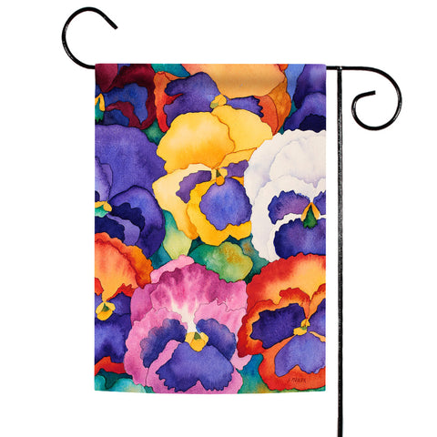 Bouquet of Pansies Flag image 1
