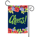 Green Floral Cheers Flag image 1