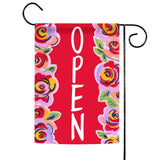 Red Floral Open Flag image 1