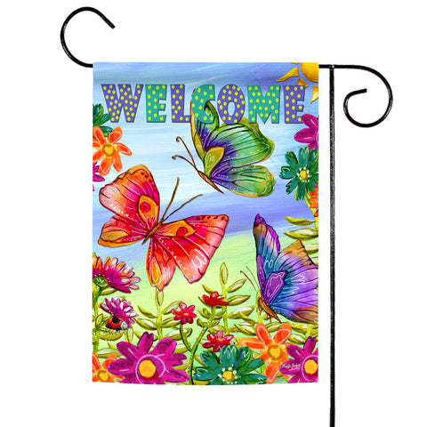 Welcome Butterfly Field Flag image 1