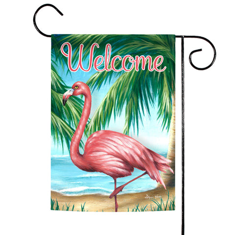 Hello Flamingo Flag image 1