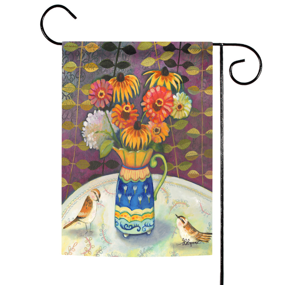 Flower Patio Birds Decorative Bird Flag | Toland Flags