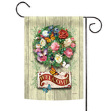 Floral Wreath Welcome Flag image 1