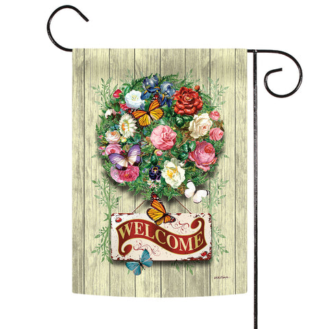 Floral Wreath Welcome Flag image 1