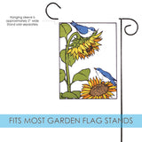 Blue Bird Sunflowers Flag image 3