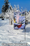 Snowy Cardinals And Chickadees Flag image 7