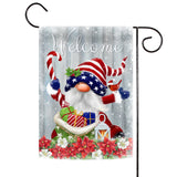 Patriotic Christmas Gnome Double Sided Flag