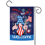 Patriotic Gnome Welcome Flag image 1
