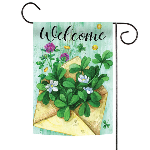 Lucky Clover Welcome Flag image 1