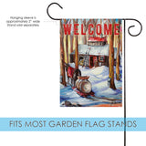 Winter Welcome Cottage Flag image 3