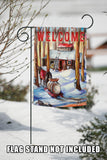 Winter Welcome Cottage Flag image 7