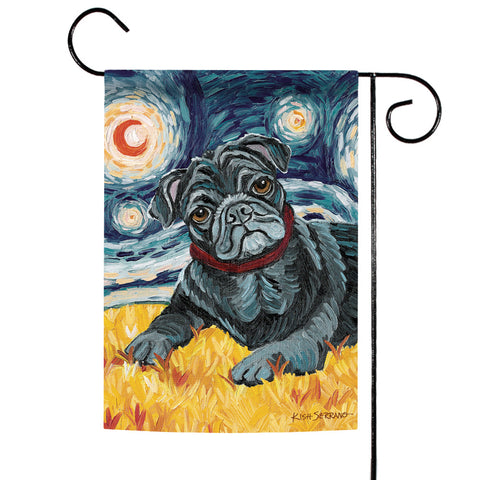 Van Growl-Black Pug Flag image 1