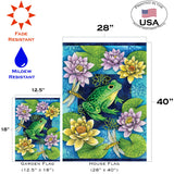 Frog & Waterlilies Flag image 6