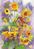 Birdhouse & Sunflowers Flag image 2