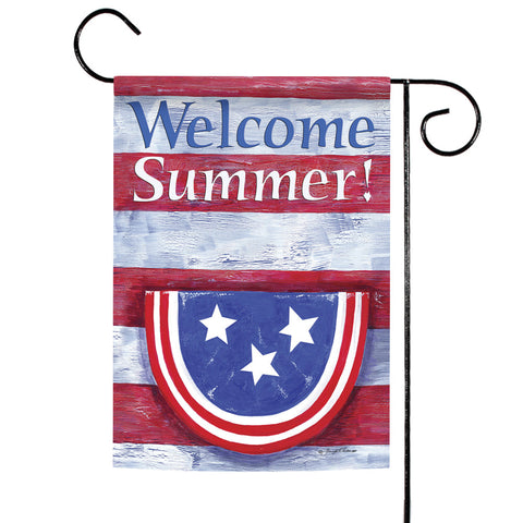 Bunting On Striped Welcome Summer Flag image 1