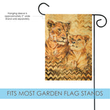 Hand Painted Lioness And Cub Flag image 3