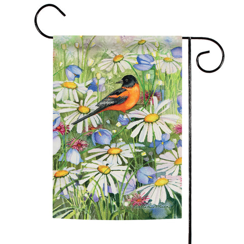 Baltimore Oriole And Daisies Flag image 1