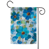 Oil Painted Blue Poppies And Lilies Flag image 1