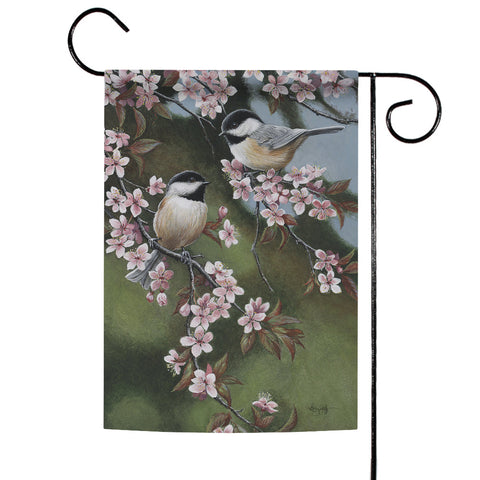 Forget Me Not Chickadees Flag image 1