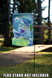 Watercolor Blue Lilies Flag image 7