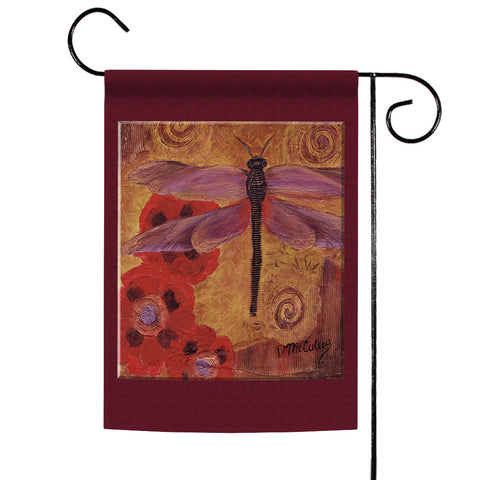 Dragonfly And Poppies Flag image 1