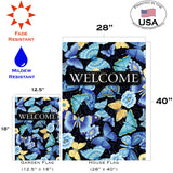 Blue Butterfly Welcome Flag image 6