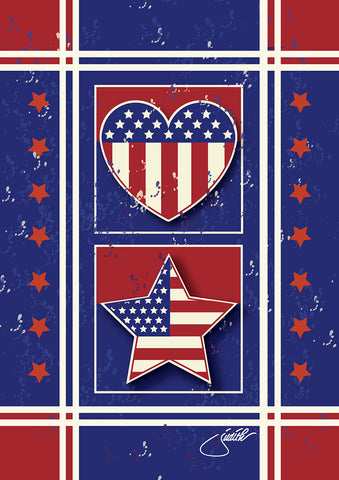 Stars Stripes and Hearts Flag image 1