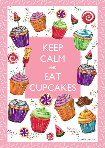 Keep Calm and Eat Cupcakes Flag image 1