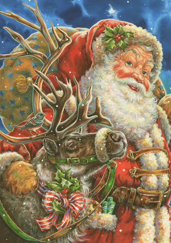 Santa and Reindeer Flag image 1