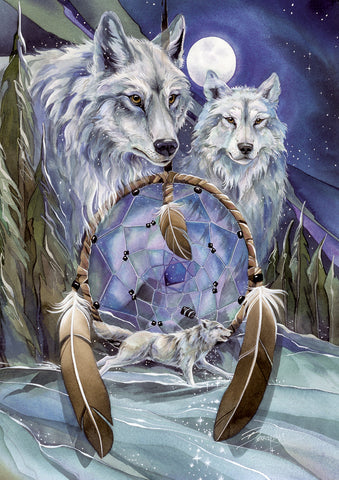 Dreamcatcher Wolves Flag image 1