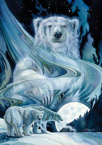 Moonlight Polar Bears Flag image 1