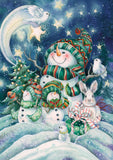 Snowman Family Christmas Flag image 2
