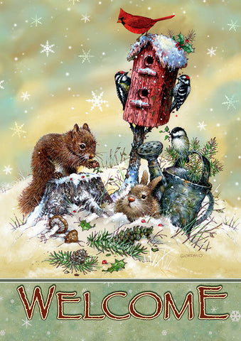 Welcome Winter Critters Flag image 1